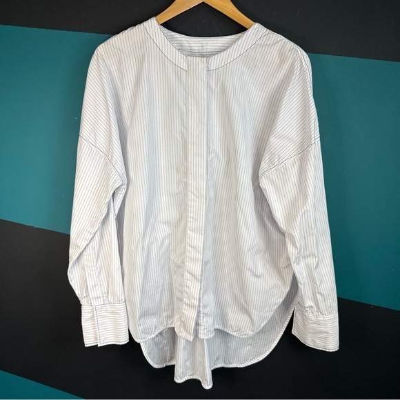 Sandro White Striped Button Down Shirt - Picture 2 of 10